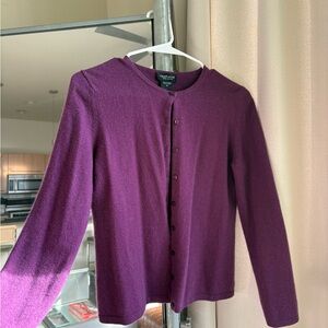 Lord & Taylor Plum Cashmere Sweater